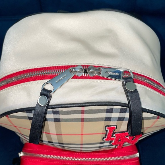 Burberry Nylon Check TB Logo Rucksack Backpack Rare Plaid excellent condition - Picture 3 of 14
